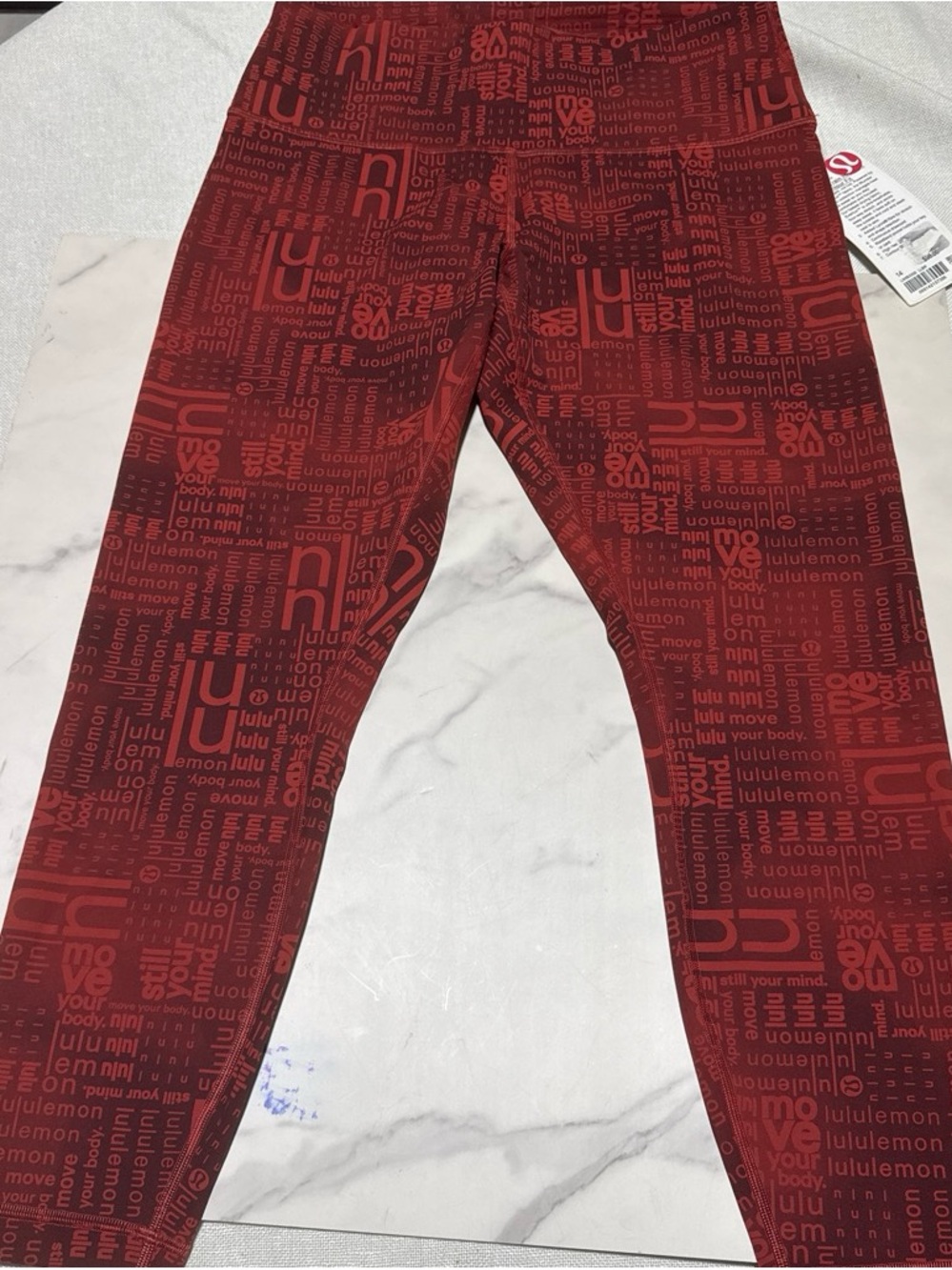lululemon athletica Kids Maroon Red Logo-Print Leggings